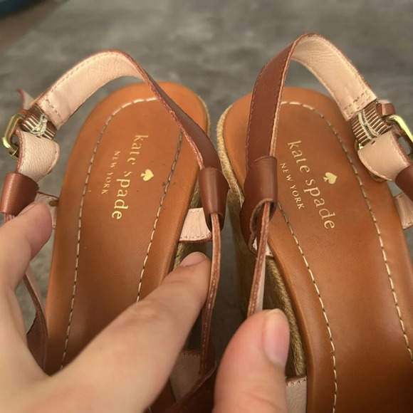 Kate Spade Bowdon Luggage Napa Natural Rope Wedge size 11 - Picture 13 of 16